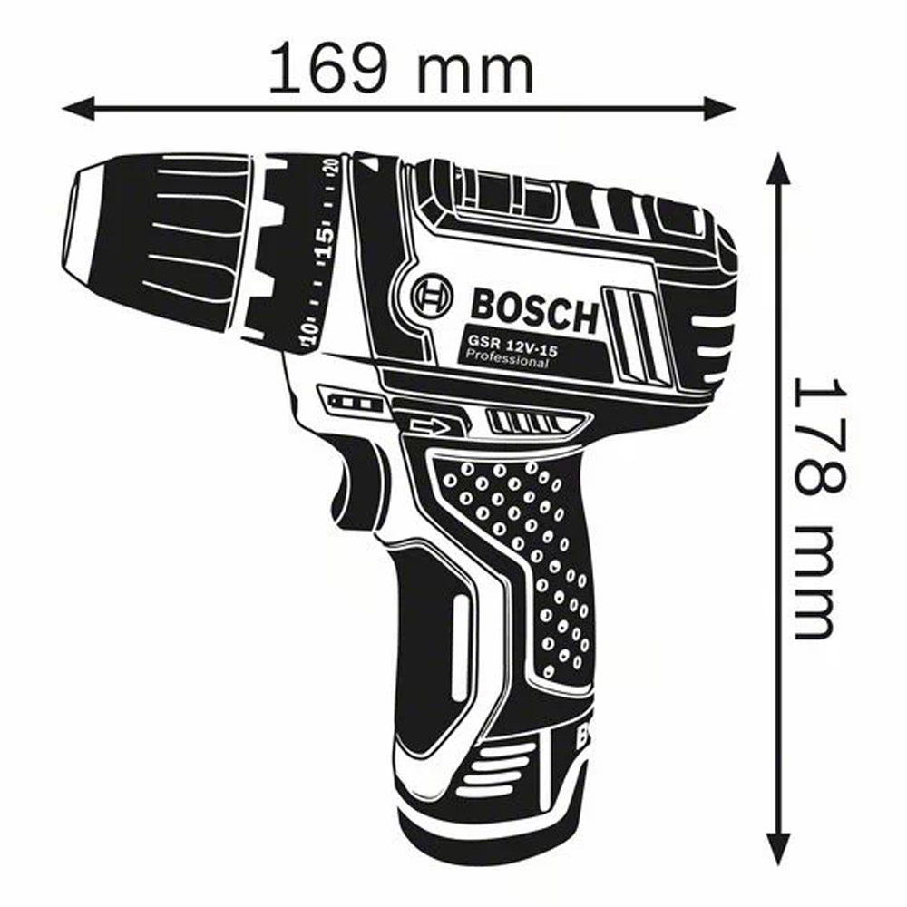 Bosch Professional GSR 12 V-15 Akülü Delme Vidalama Çift Akü