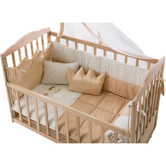 Heyner Ahşap Organik Anne Yanı 3 Kademeli Lüx Bebek Beşiği Krem Fiyatı