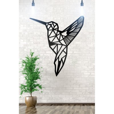 Ahwall Poligonal Kuş Dekoratif Ahşap Tablo 45x50 Cm Tek Parça