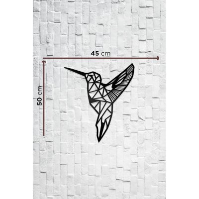 Ahwall Poligonal Kuş Dekoratif Ahşap Tablo 45x50 Cm Tek Parça