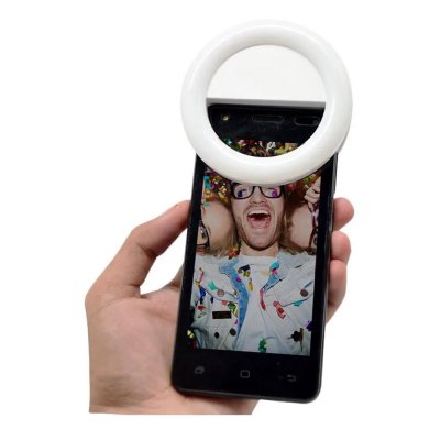 Cep Telefonu Selfie Öz Çekim Işığı Şarjlı Beyaz