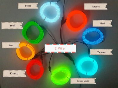 Femex Müziğe Duyarlı 3 M İp Neon Led Fitil Pilli Turkuaz