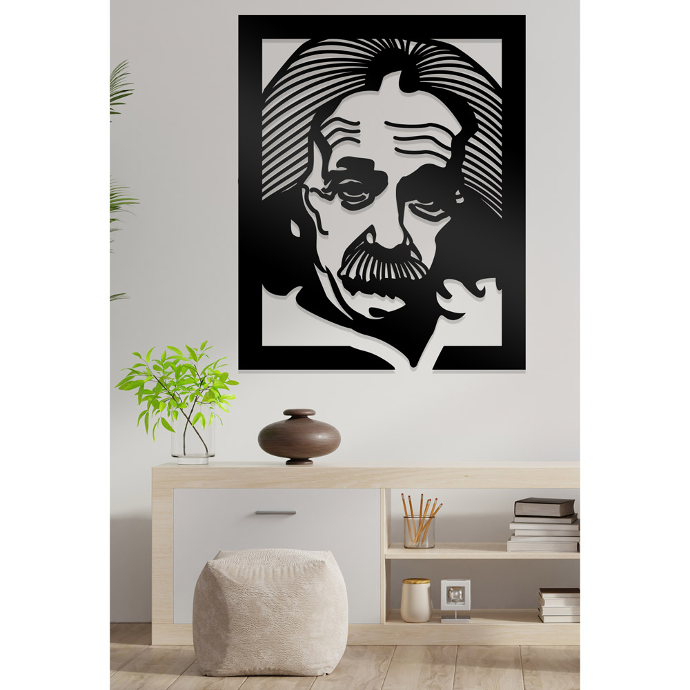 Ahwall Albert Einstein Dekoratif Ahşap Tablo 40x50 cm Tek Parça