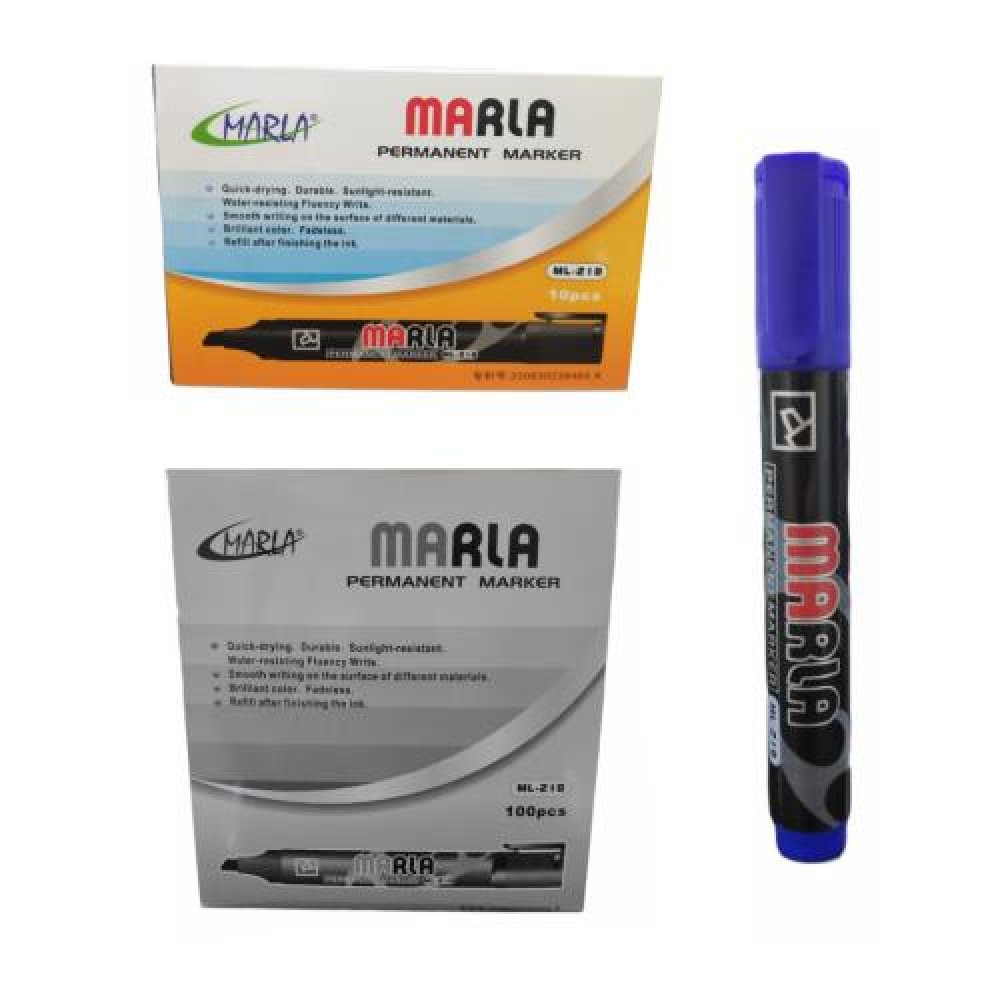 Marla ML-218 Permanent Marker Mavi Kalem 100 Adet