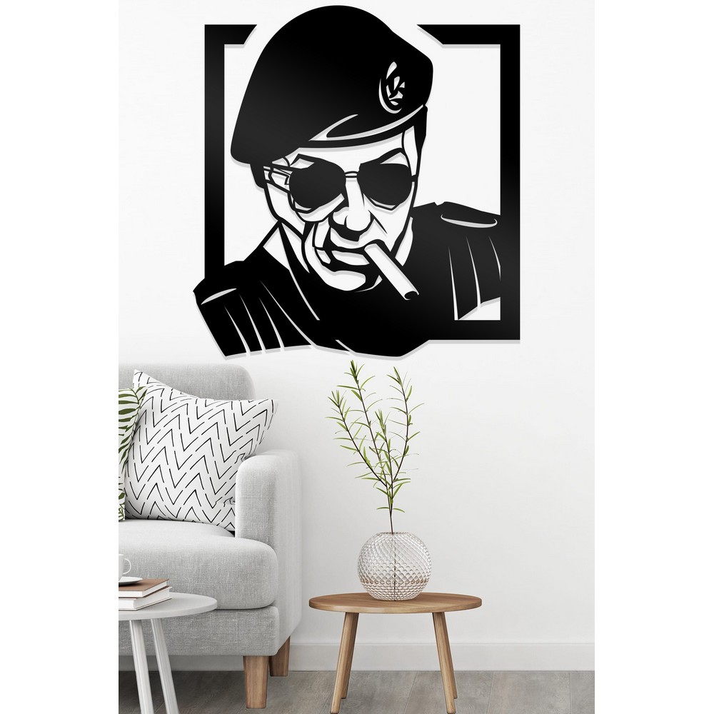 Ahwall Sylvester Stallone Dekoratif Ahşap Tablo 40x43 cm