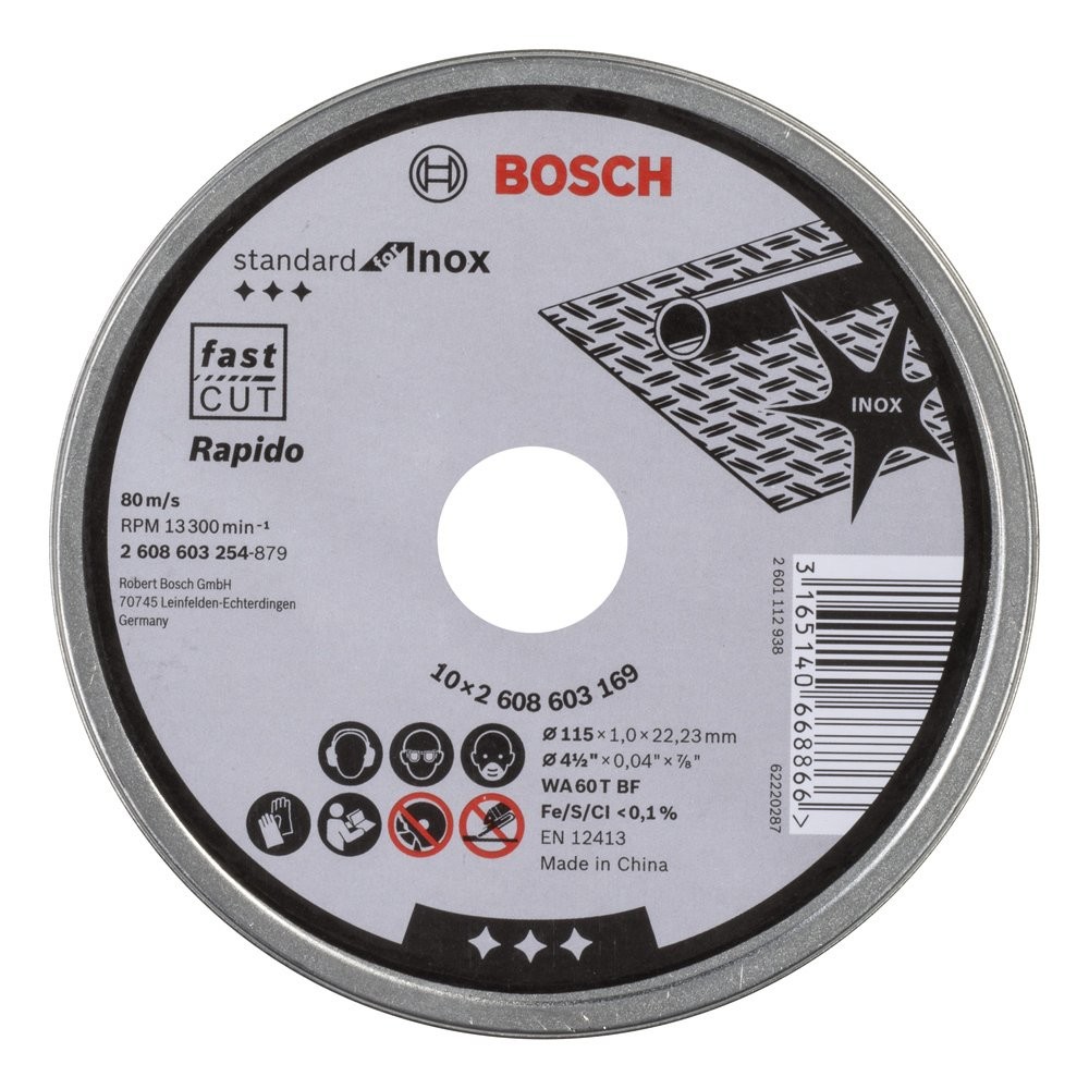 Bosch 2608603254 115x1 mm Standard for Inox Rapido 10 Lu