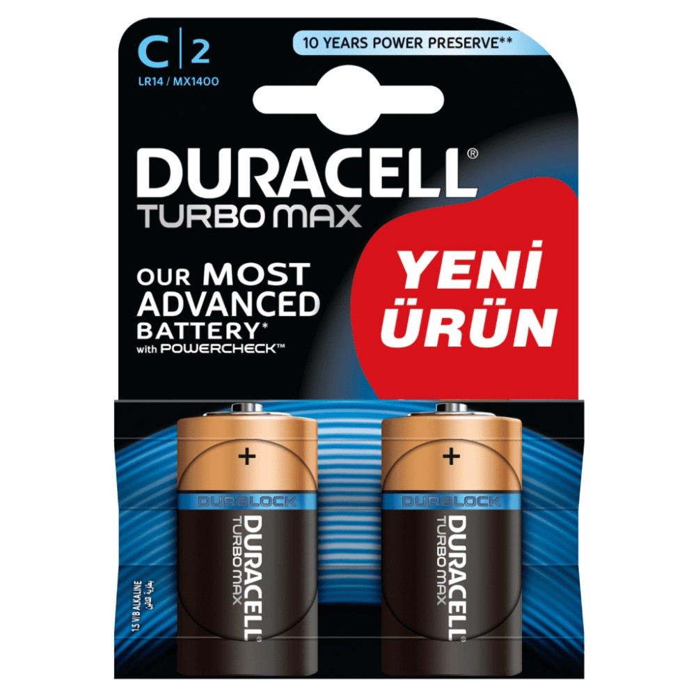  Duracell Turbo Max Alkalin C Piller 2PK