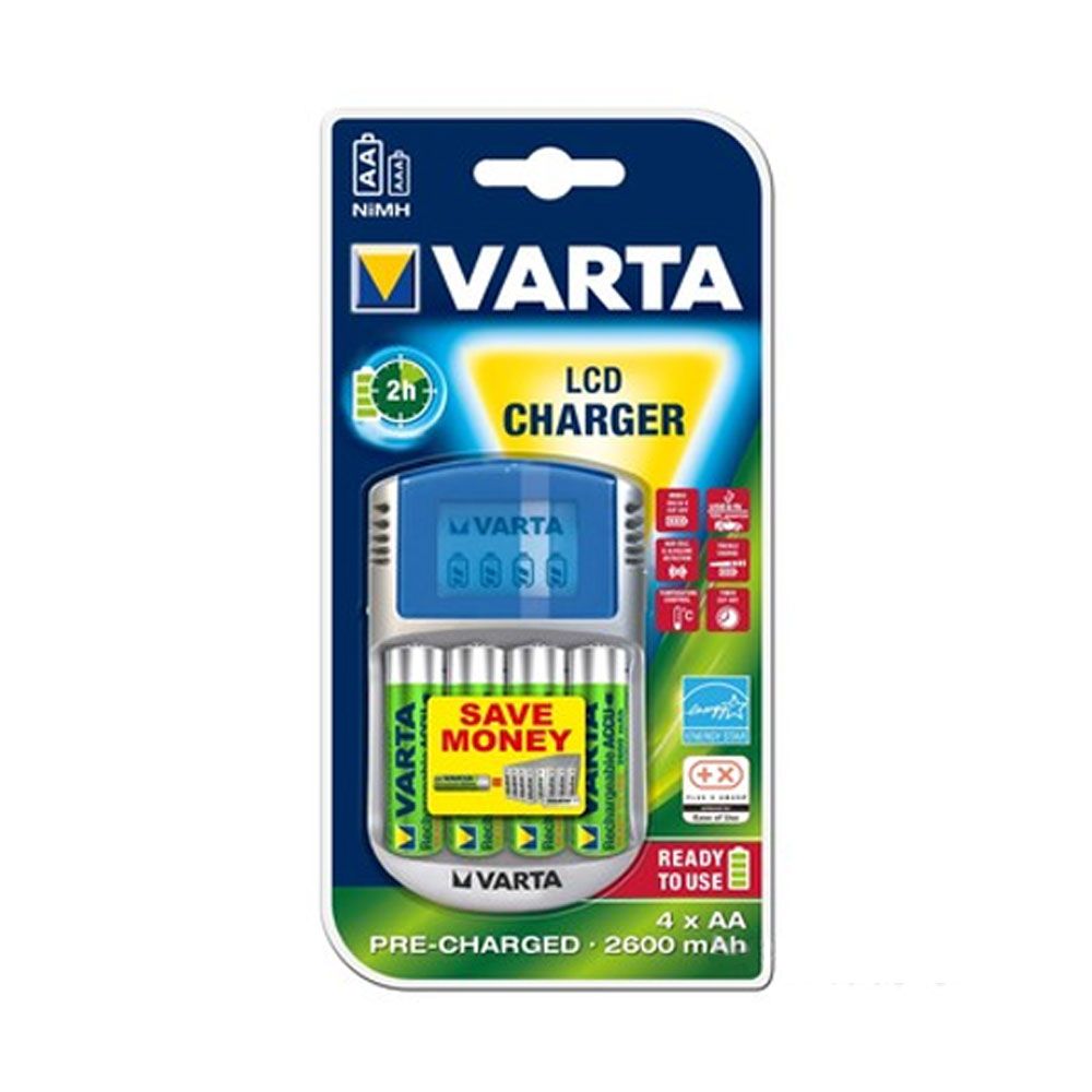 Varta 5770201451 LCD Charger 4 X AA 2600mAh & 12 V & USB